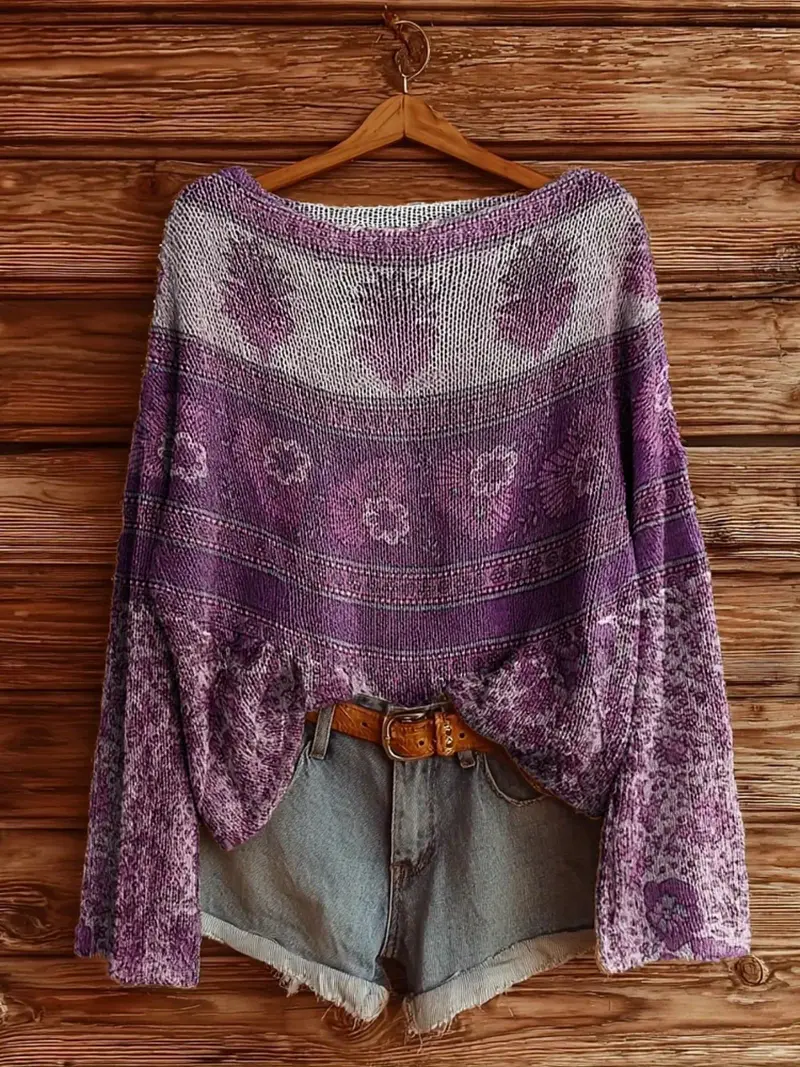Oversized Loose Long Sleeve Pullover Women's Comfortable Sweater, Casual Long Sleeve Sweater