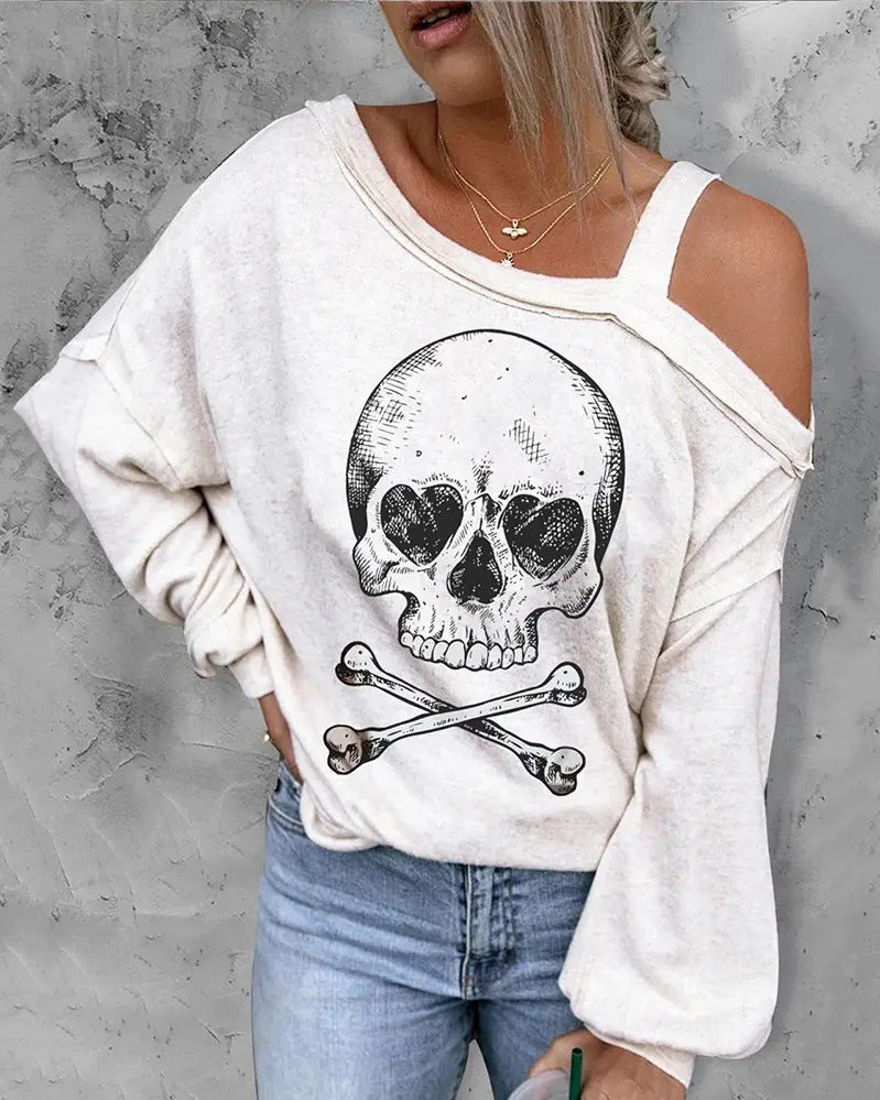 Halloween Christmas Pumpkin Printed Thin Sweater For Women