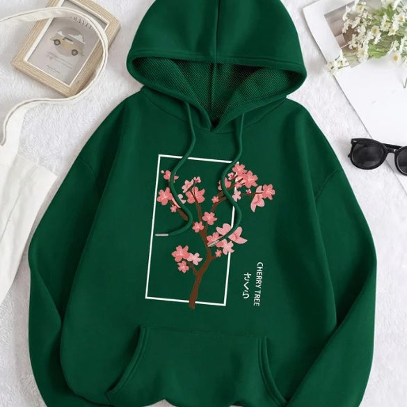 Cozy Letter Print Drawstring Warm Hoodie for Women