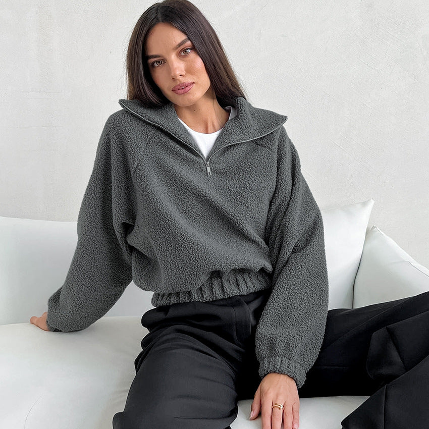 Cozy Women's Lamb Fleece Zip Jacket