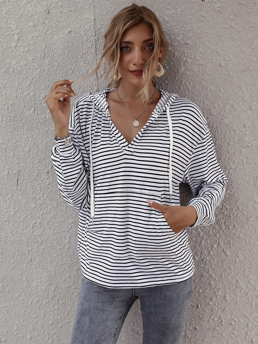 Women's Cozy Striped Loose Pullover Sweater