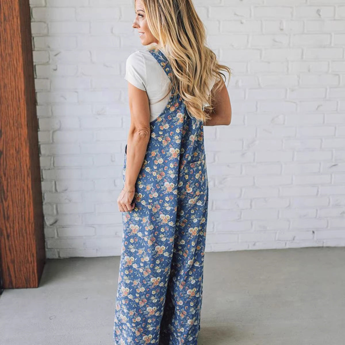 Women's Printed High-Waisted Casual Jumpsuit