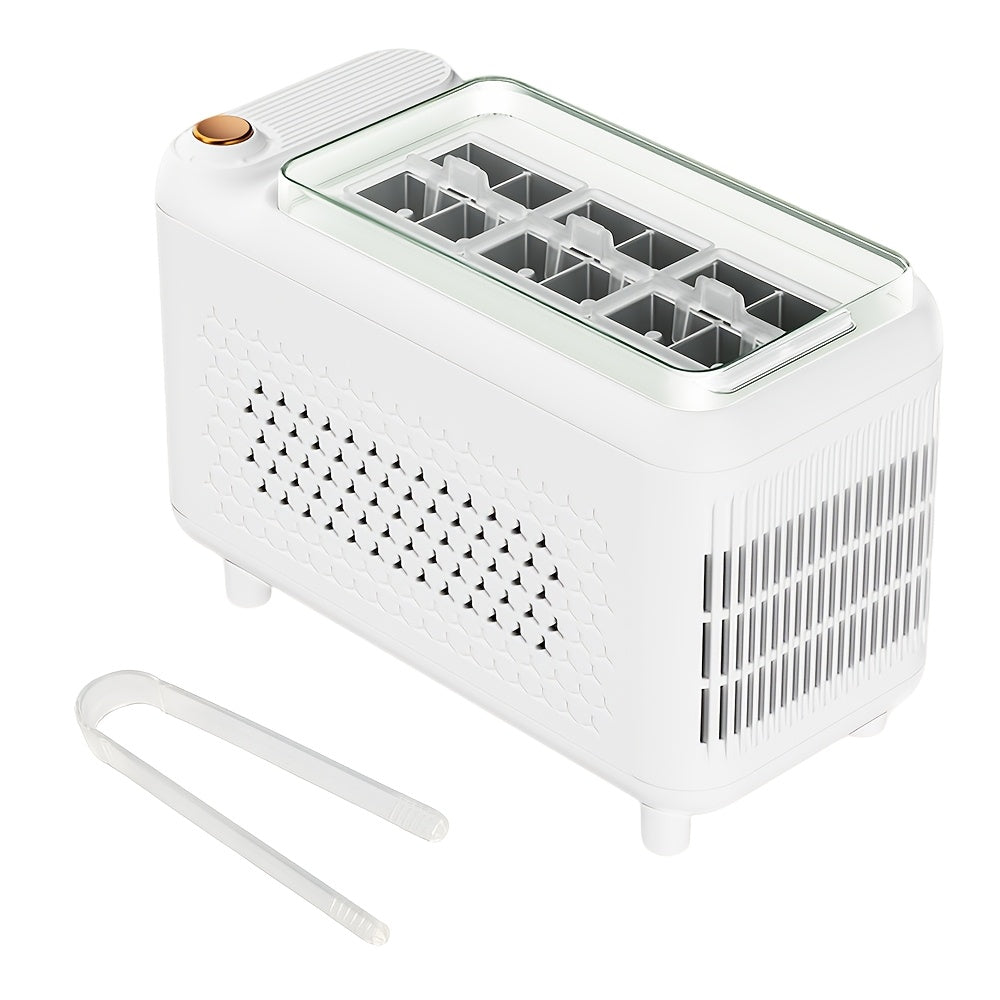 Compact RV Refrigerator with 12‑Cube Ice Maker – 12V Vehicle Power, Auxiliary Defrost Strip for Fast Ice Release
