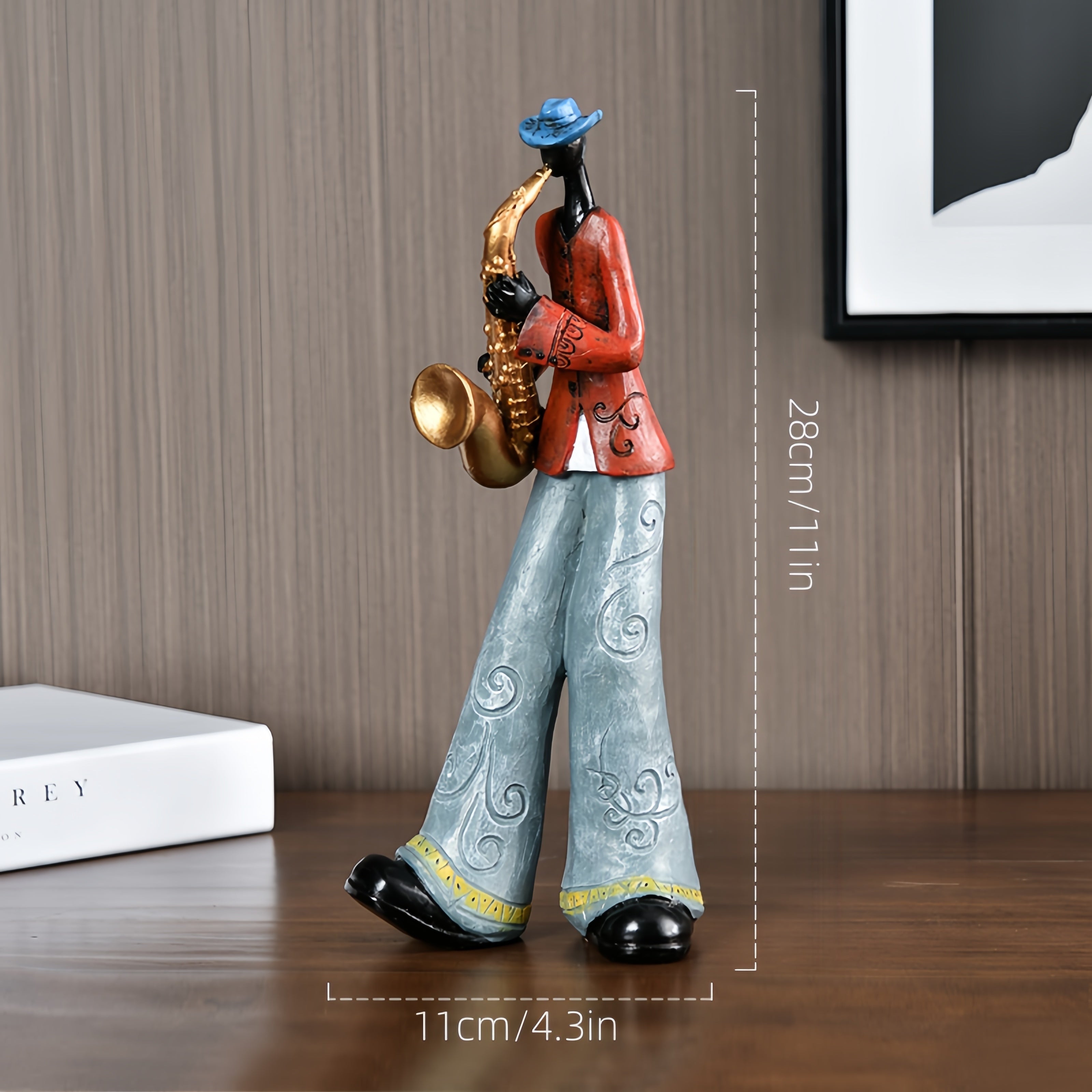 , Resin Jazz Band Figurines, Vintage Musician Statues, Artistic Decor for Living Room, Bookshelf, TV Stand, Wine Cabinet, Decoration, Bookshelf Display, Tv Stand Decor, Retro Design, Vintage Statues…