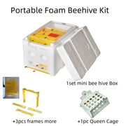 Small Beehive Kit with Plastic Frames, Feeder, Hive Entrance, Queen Rearing and Mating Boxes