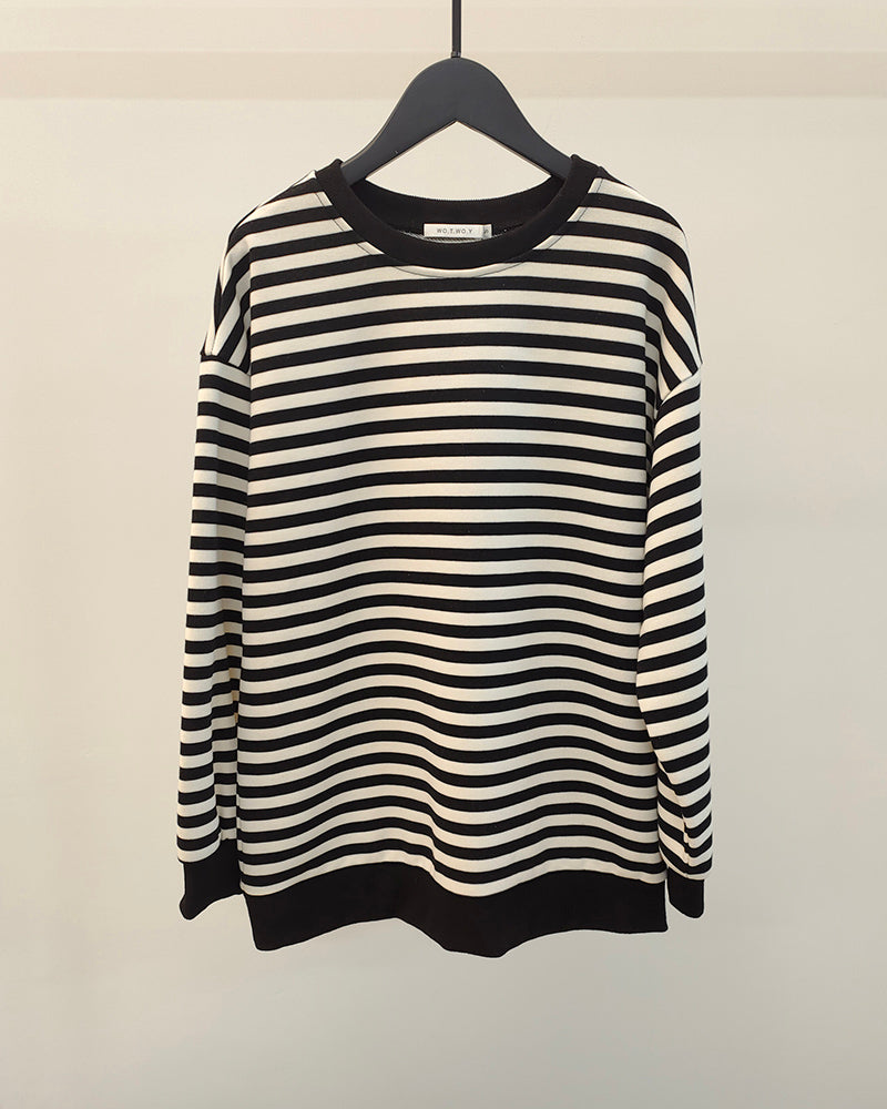Women's Cozy Striped Knit Pullover Sweater