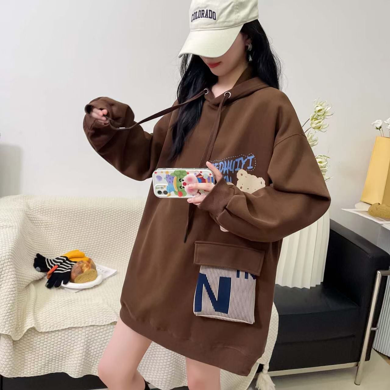 Cute Bear Hooded Oversized Sweatshirt