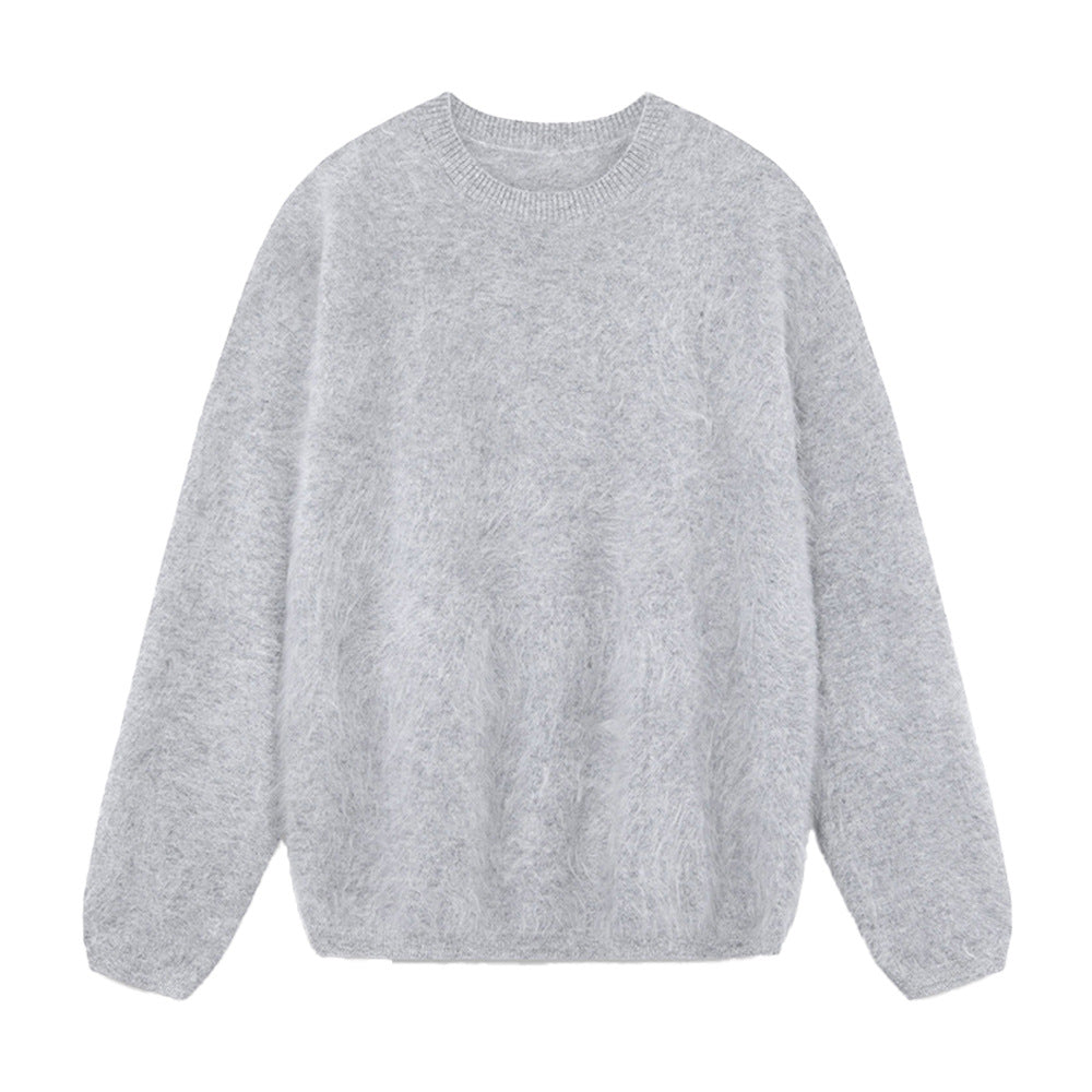 Simple Solid Color Knitted Loose Casual Sweater