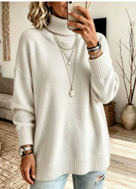 Womens Velvet Long-sleeve Turtleneck Sweater