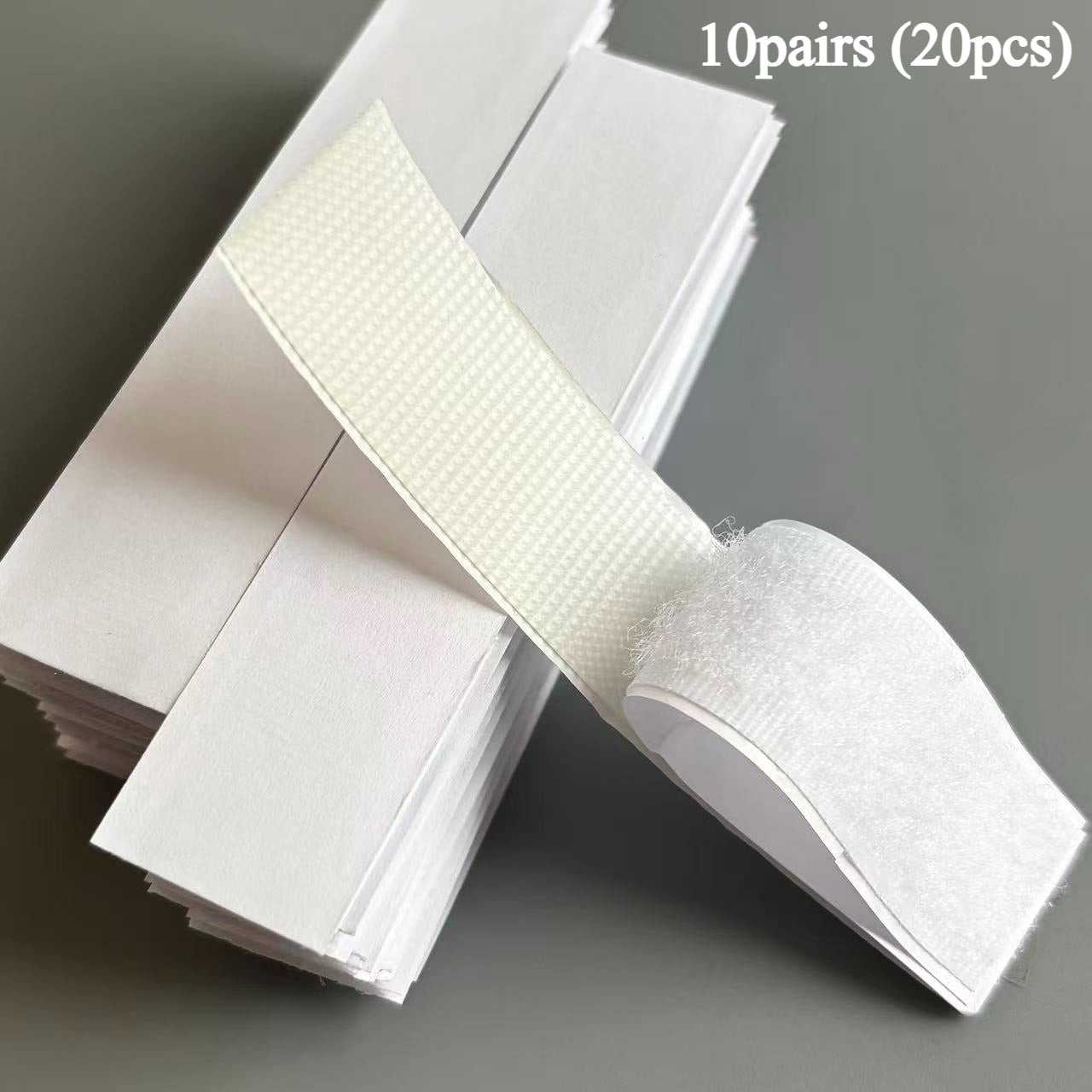 [Strong Adhesive Hooks] 10Pairs (20pcs) Strong Adhesive Hooks And Loop Strips, Double-Sided Reusable Adhesive, Easy To Install, Damage-Free Installation For Home And Office Use - Perfect For Organization And Hanging