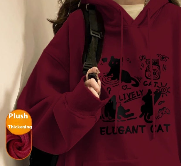 Plus Cashmere Slimming Women's Winter Hoodie
