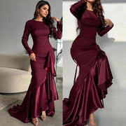 Womens Amazon-style Personality Long-sleeve Fishtail Dress