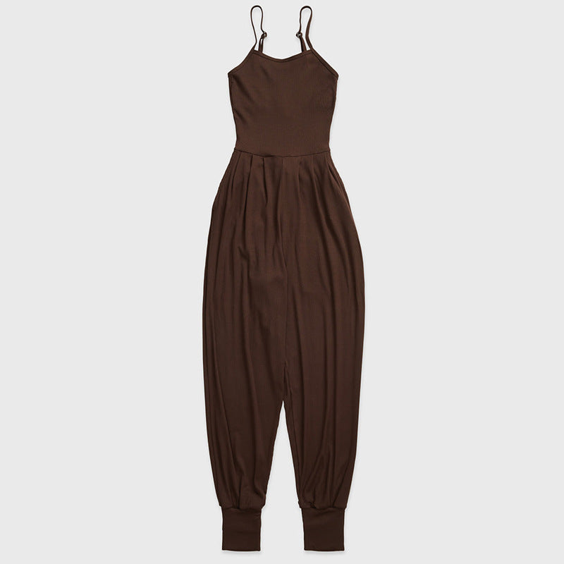 Ribbed Pilates Sling Jumpsuit for Workout & Lounge