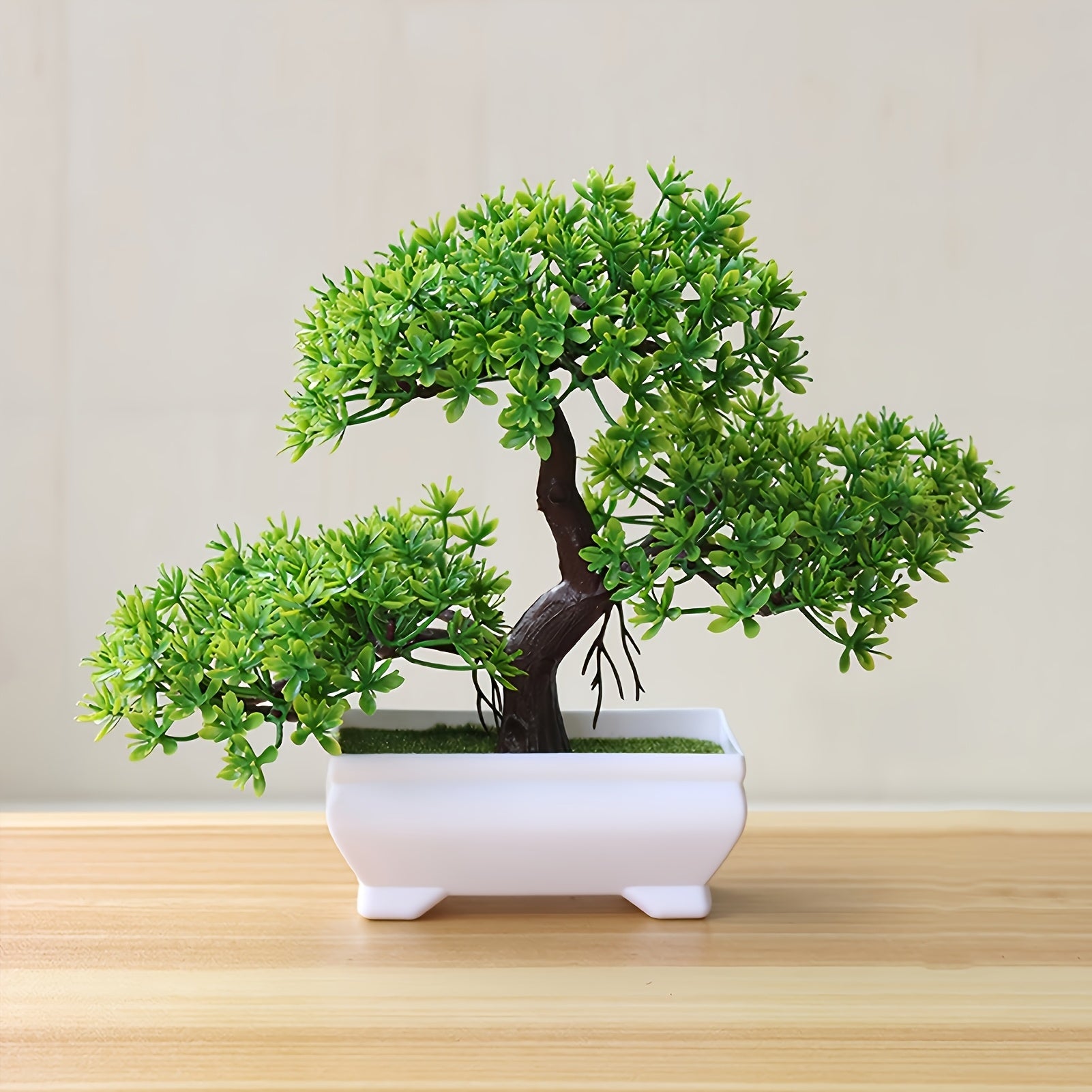 Artificial bonsai tree, simulated plant decoration, potted artificial home plants, welcome pine bonsai, suitable for corridors, cabinets, drawers, bookshelves, rooms and table