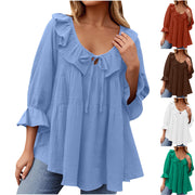 Womens Casual Crew-neck Layered Shirt