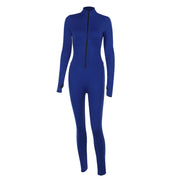Autumn Fashion Women's Casual Slim-fit Zipper Jumpsuit