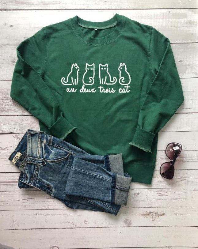 Chic Letter Print Casual Round Neck Pullover Sweater