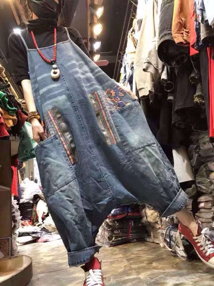 Casual Denim Bib Overalls for Women