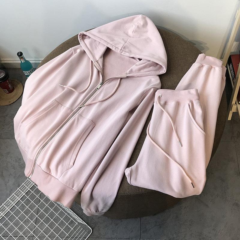Cozy Zipper Hooded Sweatshirt & Jogger Pants Set