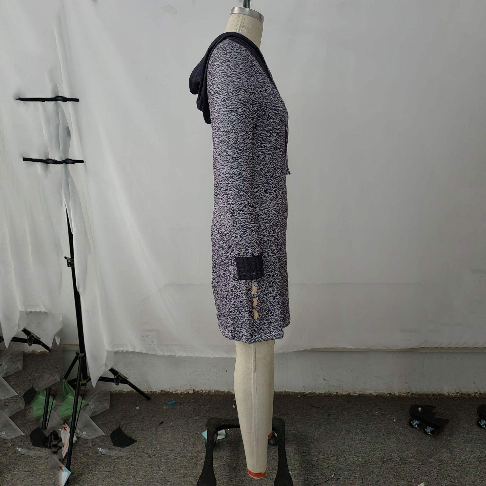 Cashmere-Blend Camo Mid-Length Pullover Sweater
