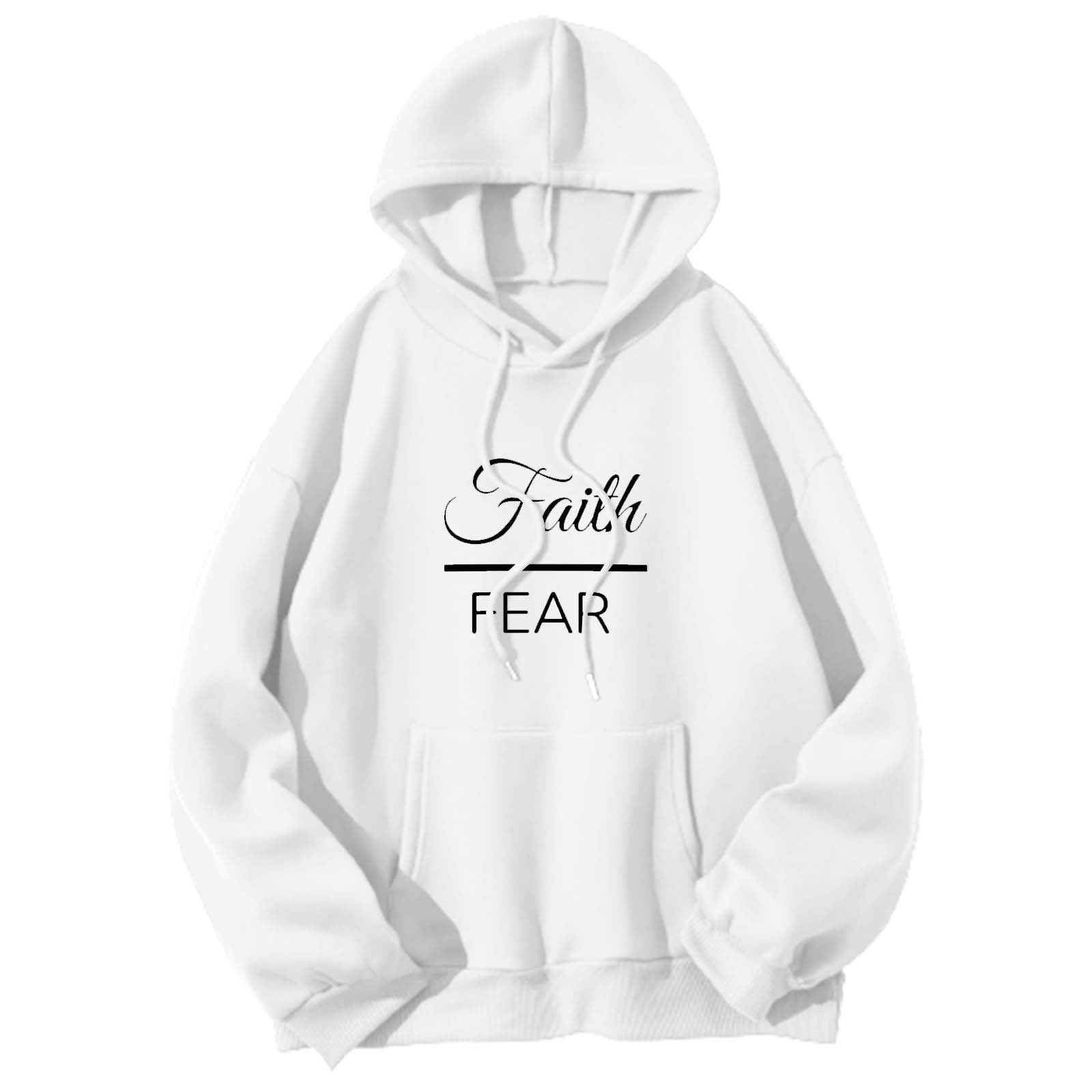 Cozy Fleece Letter Print Kangaroo Pocket Women's Hoodie