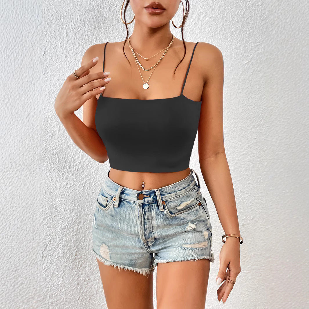 Versatile Crop Top with Dual‑Style Camisole – Trendy Streetwear