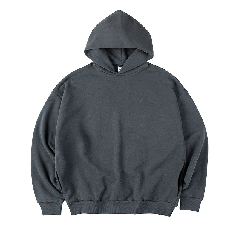 Unisex Fleece-Lined Drop Shoulder Casual Pullover Sweater