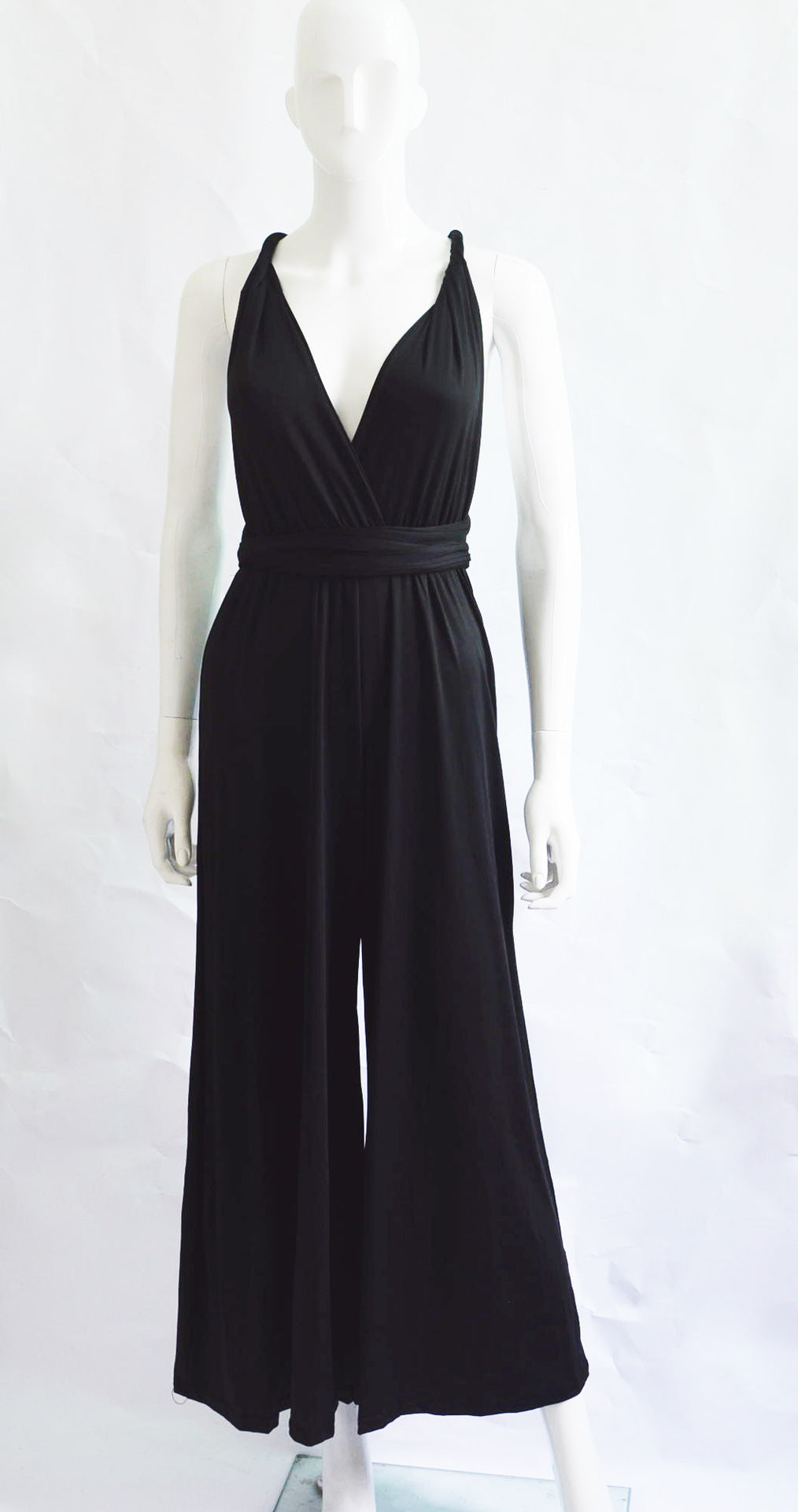 Women's Cross Bandage Stretchy Jumpsuit