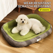 Four Seasons Ultra-soft Pet Dog Bed With Surrounding Pillow Design, Provides Maximum Comfort And Safety. Ultra-soft Light Beige-friendly Fabric. Special Sweat-absorbent Surface Keeps Your Pet
