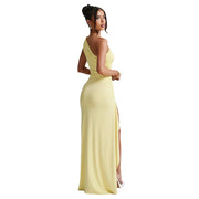 Womens Off-shoulder Ruched Stretchy Sleeveless Dress