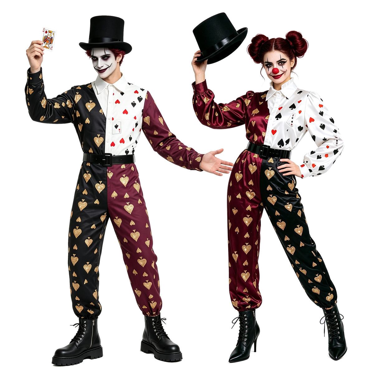 Dark Circus Playing Card Clown Costume