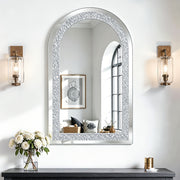 Diamond-filled decorative mirror with frameless silver glass