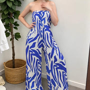 Elegant Printed Loose-Fitting Sleeveless Women's Jumpsuit