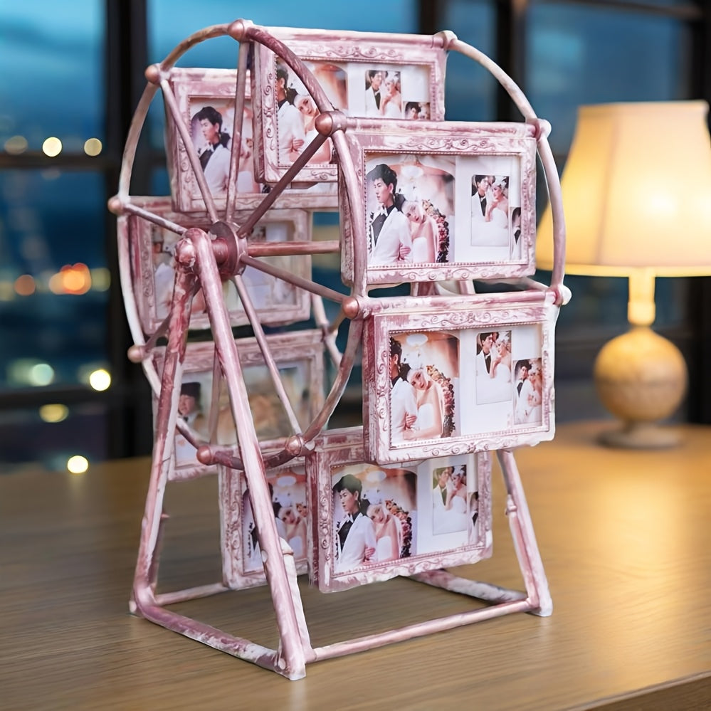 [8pcs Ferris Wheel Frame] 8pcs Vintage Rotating Ferris Wheel Photo Frame - 4-Inch | Exquisite Decor for Living Room, Bedroom, Or Desk | Perfect Gift for Valentine's Day, Birthdays, And Christmas