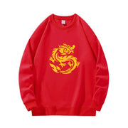 Festive Red Year of the Dragon Matching Family Winter Sweater