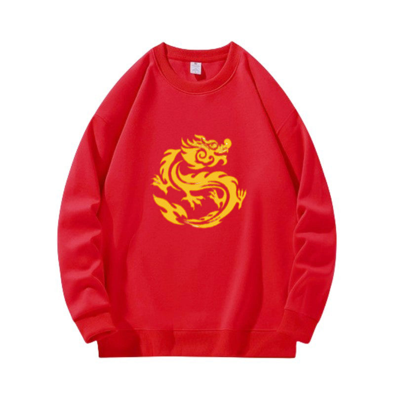 Festive Red Year of the Dragon Matching Family Winter Sweater