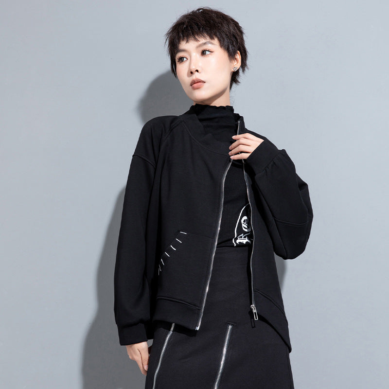 Edgy Irregular Casual Women's Short Coat