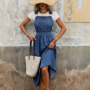 Women's Loose and Fashionable Denim Suspender Dress