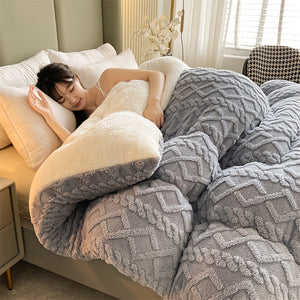 1pc Luxury Thickened Plush Blanket - Heavyweight All-Season Bedspread/duvet - Ultra-Soft 100% Microfiber Fill - Elegant Beige/Gray/Black/White/ - for Home, Hotel, Spa, or Gift - Dry Clean Only - Wi...