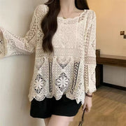 Hollow‑Out Crochet Beach Top – Lightweight Pullover for Vacation