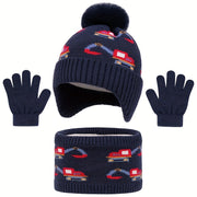 Winter Warm Set for Kids Ages 3-10 – Hat, Scarf and Gloves