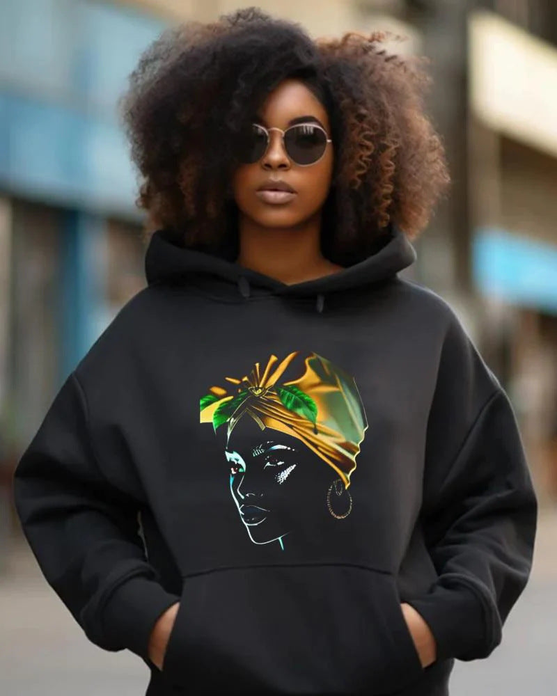 Women's Casual Printed Autumn Winter Hoodie