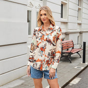 Western Cowboy Style Street-Print Slim-Fit Womens Shirt