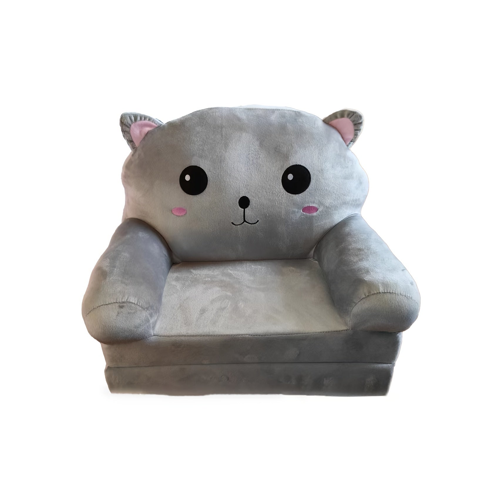 Children's Foldable Plush Sofa with Pillow – Flip‑Top Reclining Seat, Removable Washable Cover