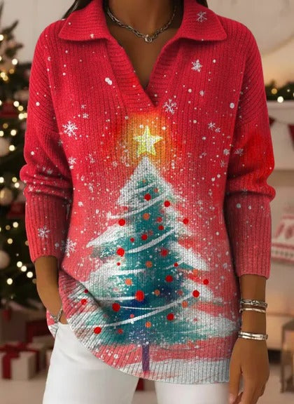 Christmas Red Gilding Without Button Starlight and Small Tree Full of Festive Atmosphere