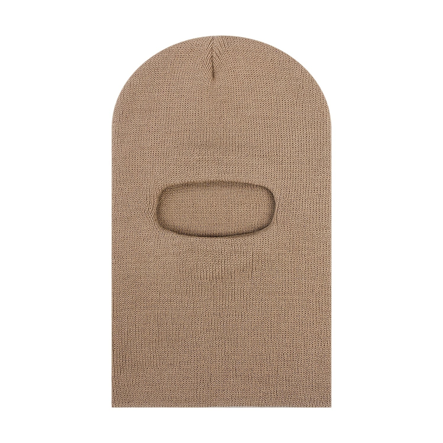 Solid Knit Hooded Winter Pullover Hat