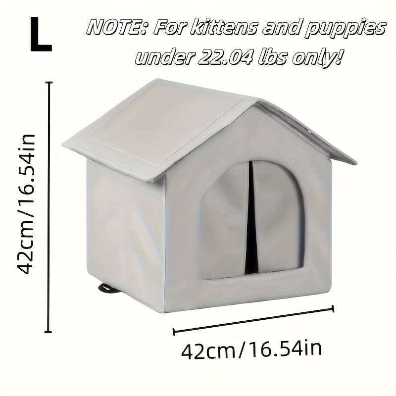 Outdoor High Quality Cat House And Dog Kennel With Insulated Foam Layer, Easy To Assemble, Windproof Oxford Cloth Shelter For Cats And Small Animals, Spacious And Durable Pet House Suitable For Str...