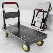 Heavy-Duty Folding Hand Cart with Silent Swivel Wheels, 660 Lbs Capacity - Black and Metallic Gray, Portable Utility Cart for Moving, Carrying Goods, Home Renovation, Heavyduty Utility Cart | Moder...