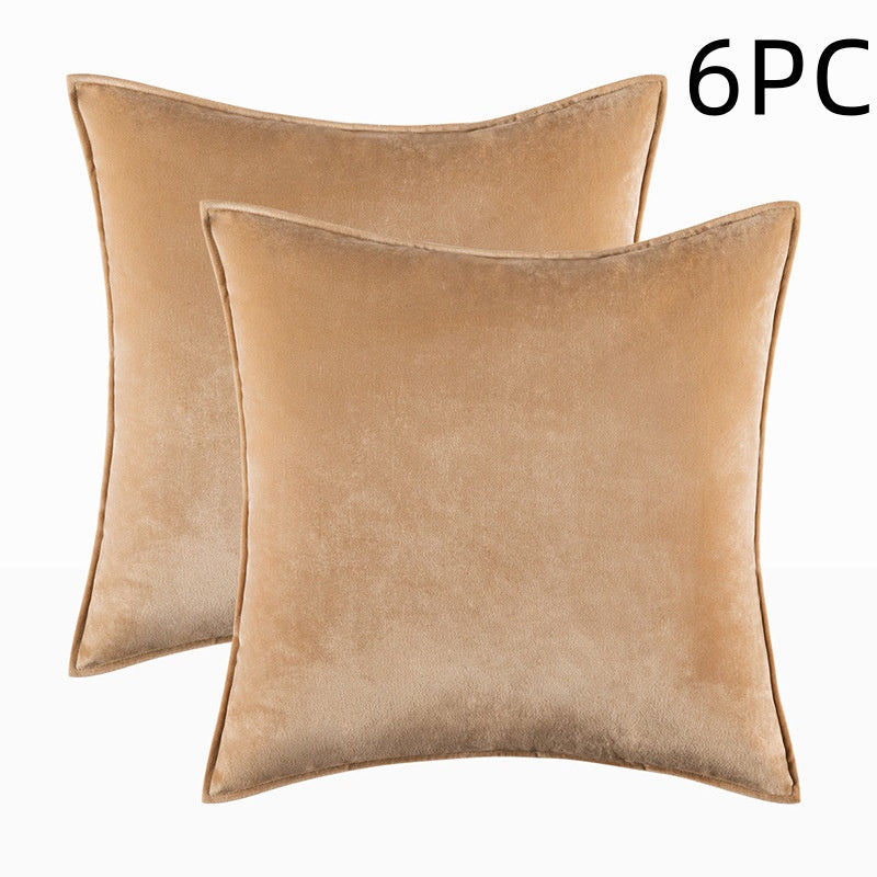 Velvet Cushion Cover - Modern Plush Pillow Protector