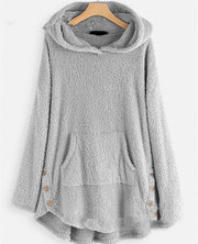 Women's Double-Sided Fleece Hooded Pullover Sweater